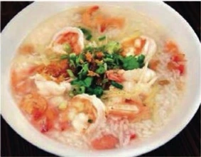 Brei mit Poulet/Fisch/Shrimps